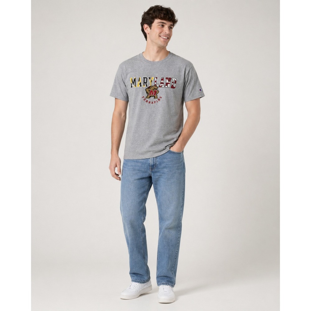 Champion Maryland Terrapins T-Shirt‎ College Graphic Tee Gray Unisex XL